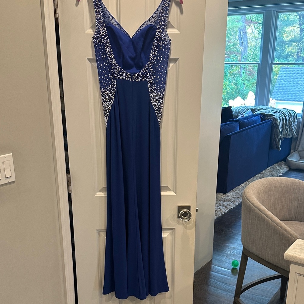 Jovani Elegant Blue Evening Gown worn once in perfect condition - Picture 9 of 13